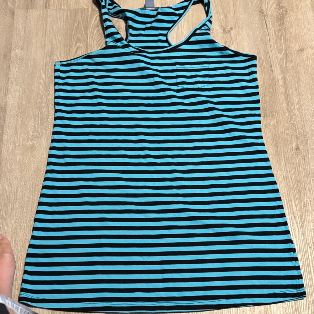Kaisely Black‎ and Blue Striped Tank Top Dress
